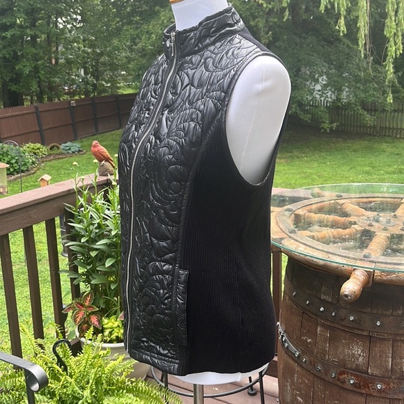 CHICO'S Collections Black Zip Front Vest Size 1 - Picture 4 of 8